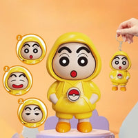 Shinchan Face Changing Keychain - 3 Fun Expressions for a Lively Key Holder