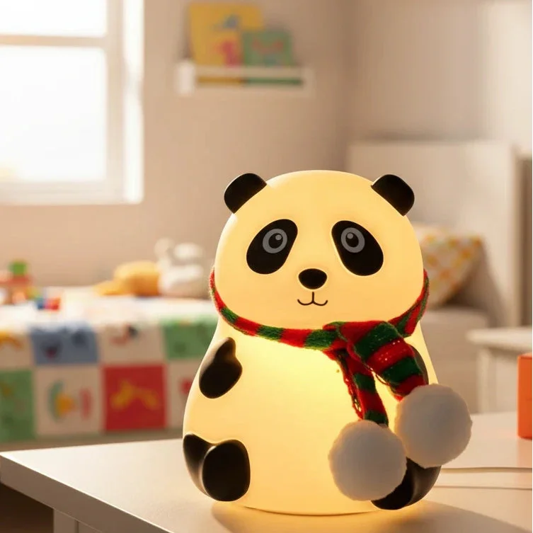Adorable Panda Night Lamp for Kids - Touch-Activated Silicone Comfort for Sweet Dreams