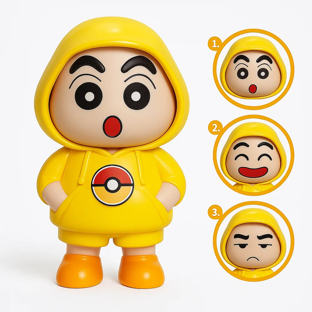 Shinchan Face Changing Keychain - 3 Fun Expressions for a Lively Key Holder